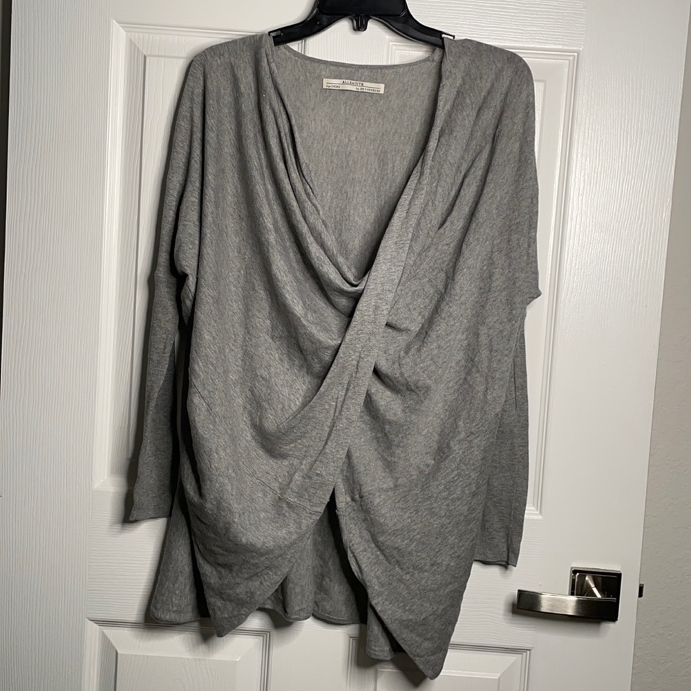 All saints long sleeve wrap front top